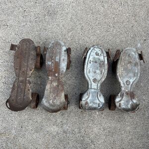 Vintage Metal Roller Skates Adjustable Rollfast 2 Pairs Rustic Decor Made In USA